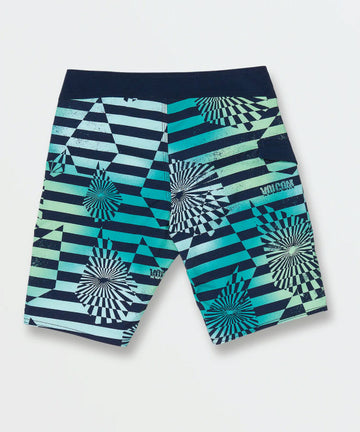 Volcom Big Boys Stone Stripe Mod-Tech Trunks - Teal Green